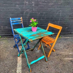 vintage chairs and table