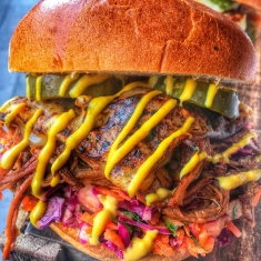 street food burger, beef