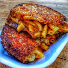 Mac and cheese toastie sourdough street food
