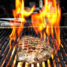 steak flamin grill street food