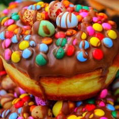 doughnut Nutella chocolate smarties