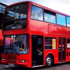 Red double decker london party bus for hire