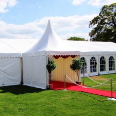 Outdoor summer wedding marquee