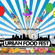 Birthday party invitation logo design